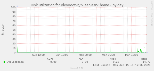 Disk utilization for /dev/rootvg/lv_senjasrv_home
